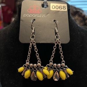 Paparazzi Fashion earrings in yellow, orange and green color beads and stones